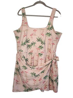 Old Navy Pink Flamingo Wrap Style Swim Dress Plus Size XXL